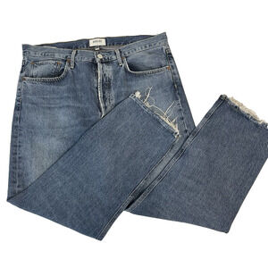 AGOLDE Los Angeles Denim Jeans Pants size 30 Distressed Frayed Baggy Wide Leg